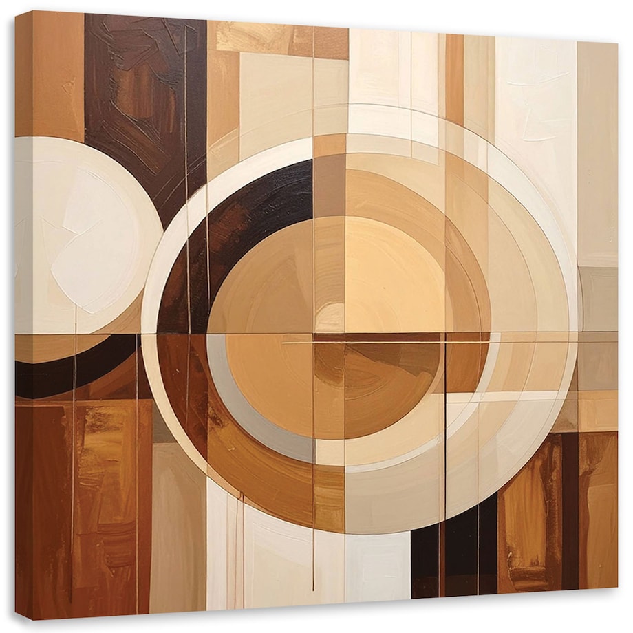 Obraz do salonu sypialni biura, Abstrakcyjne geometryczne formy w beżu