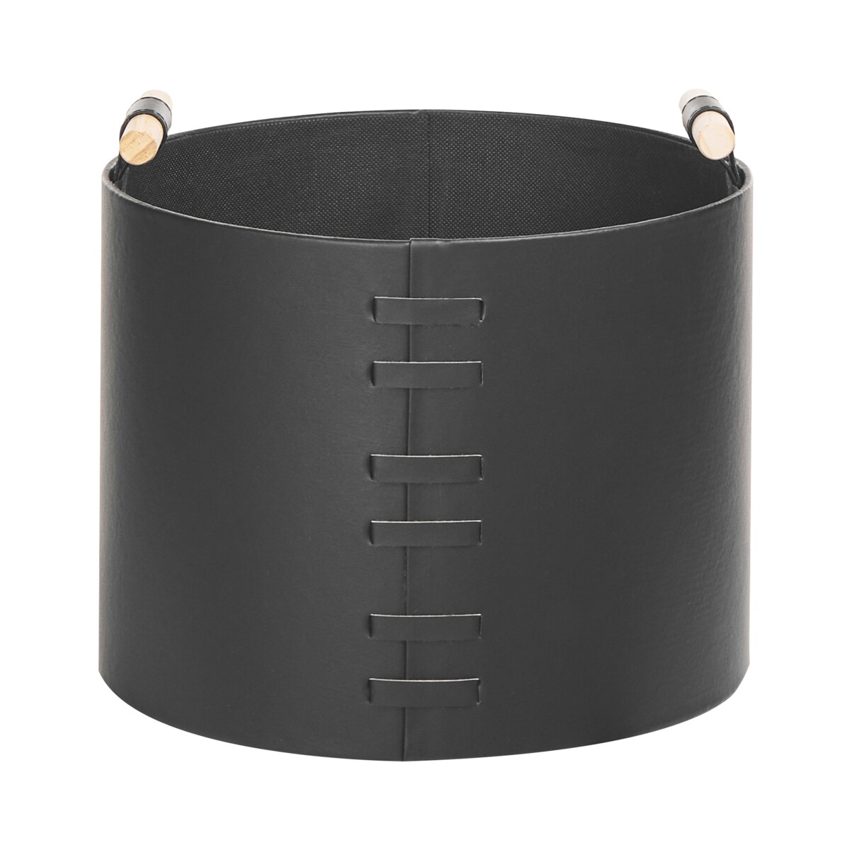 Zestaw 3 koszy z ekoskóry czarny ARAM