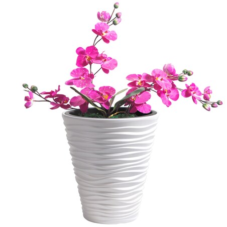 Doniczka Donica Ogrodowa 38,8 Cm Sand Okrągła Na Taras Do Ogrodu Domu Biała