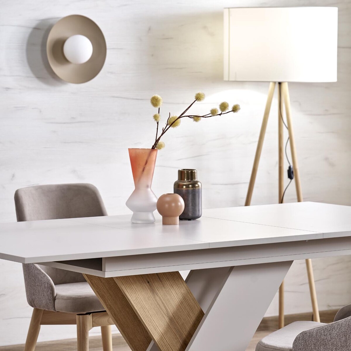 Lampa Sufitowo-Ścienna SLATE SABIA GLASS Beżowo-Biała G9 28 cm TK Lighting