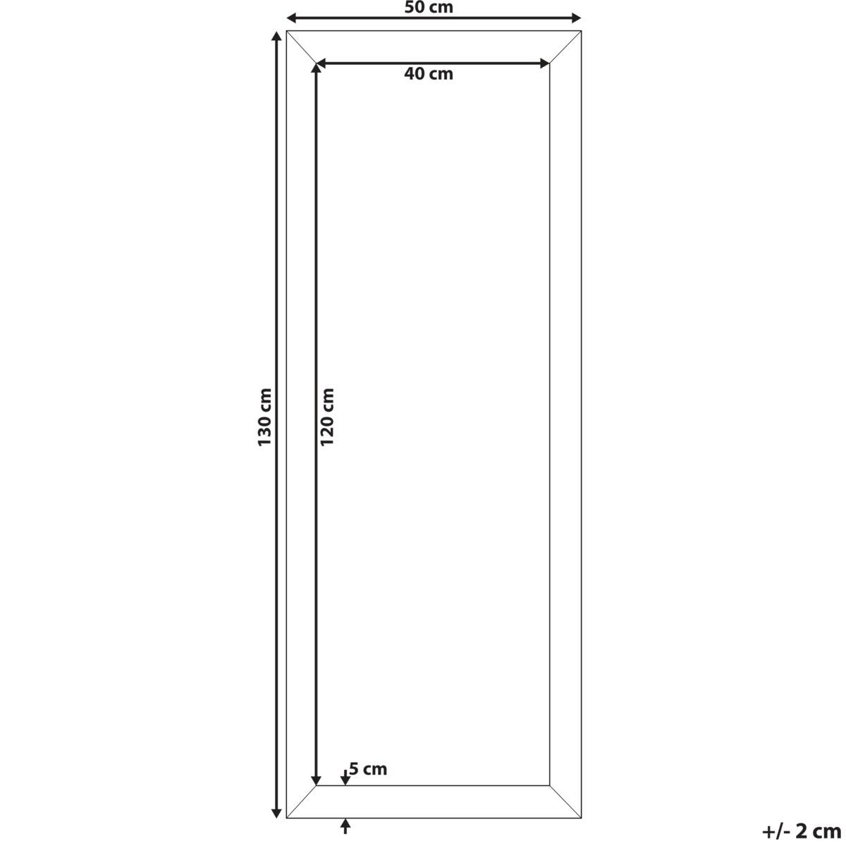 Lustro ścienne AJACCIO 50 cm 130 cm Srebrny