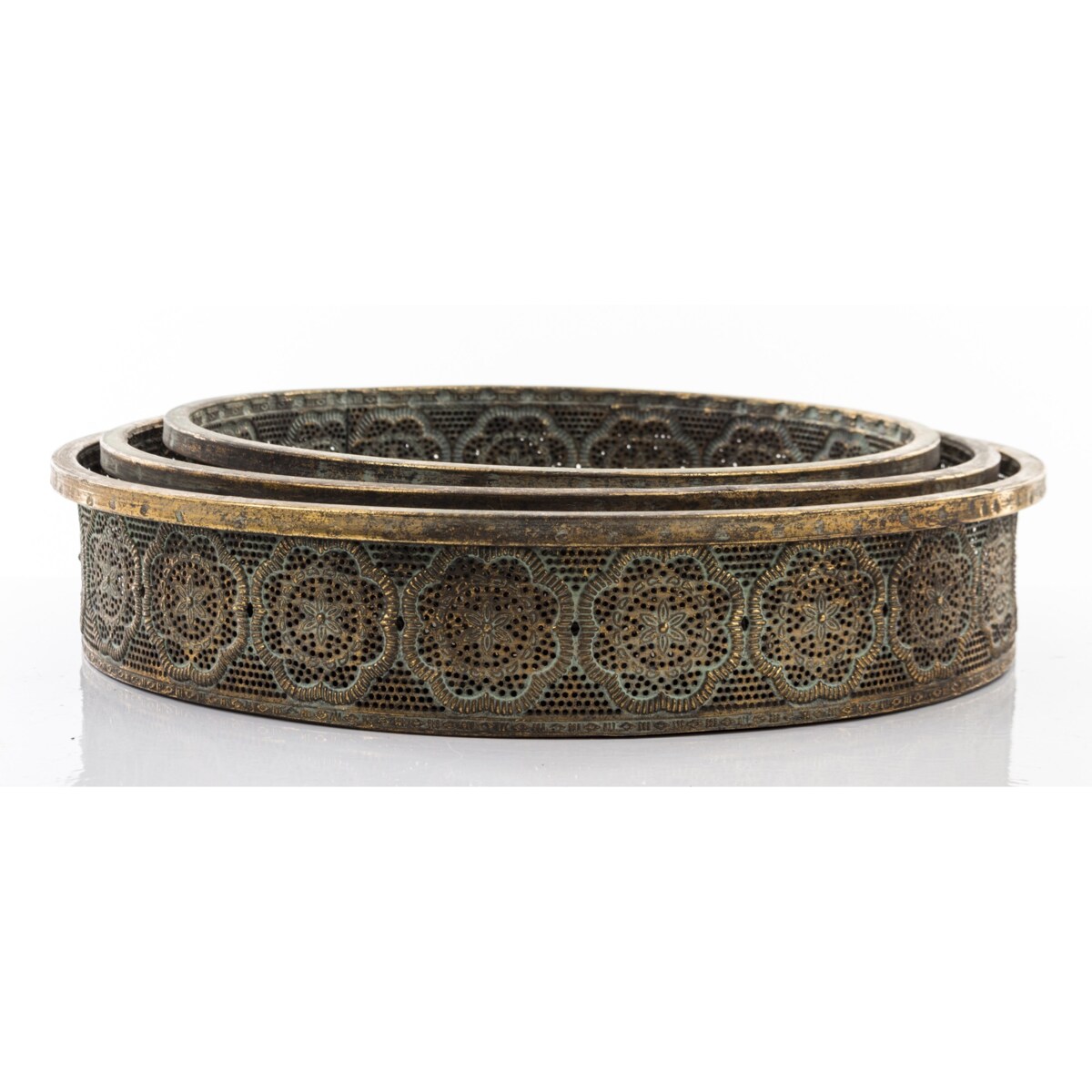 Osłonka metalowa 2 szt. 18x35 i 14x31 cm MERIDA-2 złota