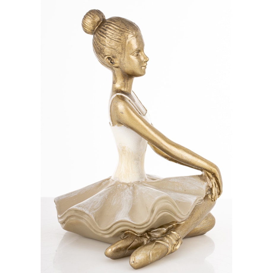 Dekoracja - siedząca złota baletniczka 17,5x15x12 cm ISABELLE-2