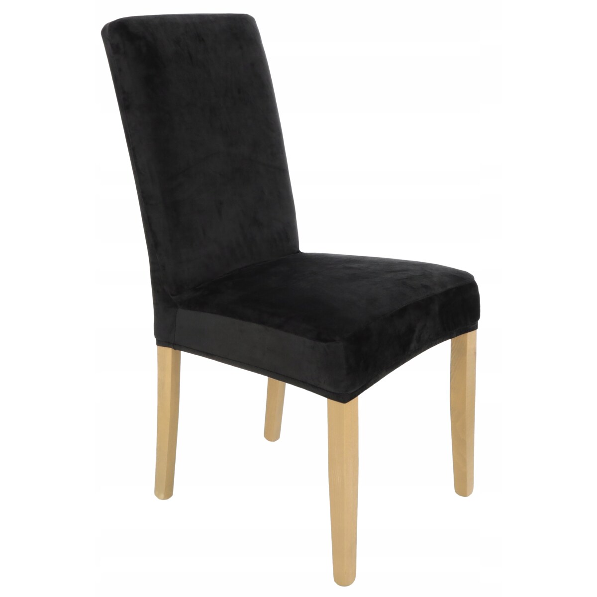 Pokrowiec na krzesło czarny welur uniwersalny elastyczny