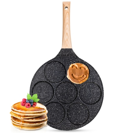 Marmurowa patelnia do pancakes naleśników jajek BUŹKI MINKI EMOTKI 26cm KAMILLE