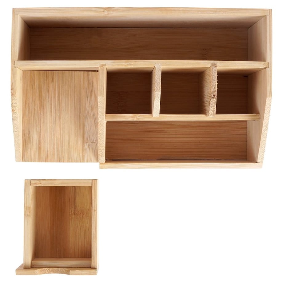 Organizer na kosmetyki bambusowy, naturalny, 24 x 15 x 11 cm