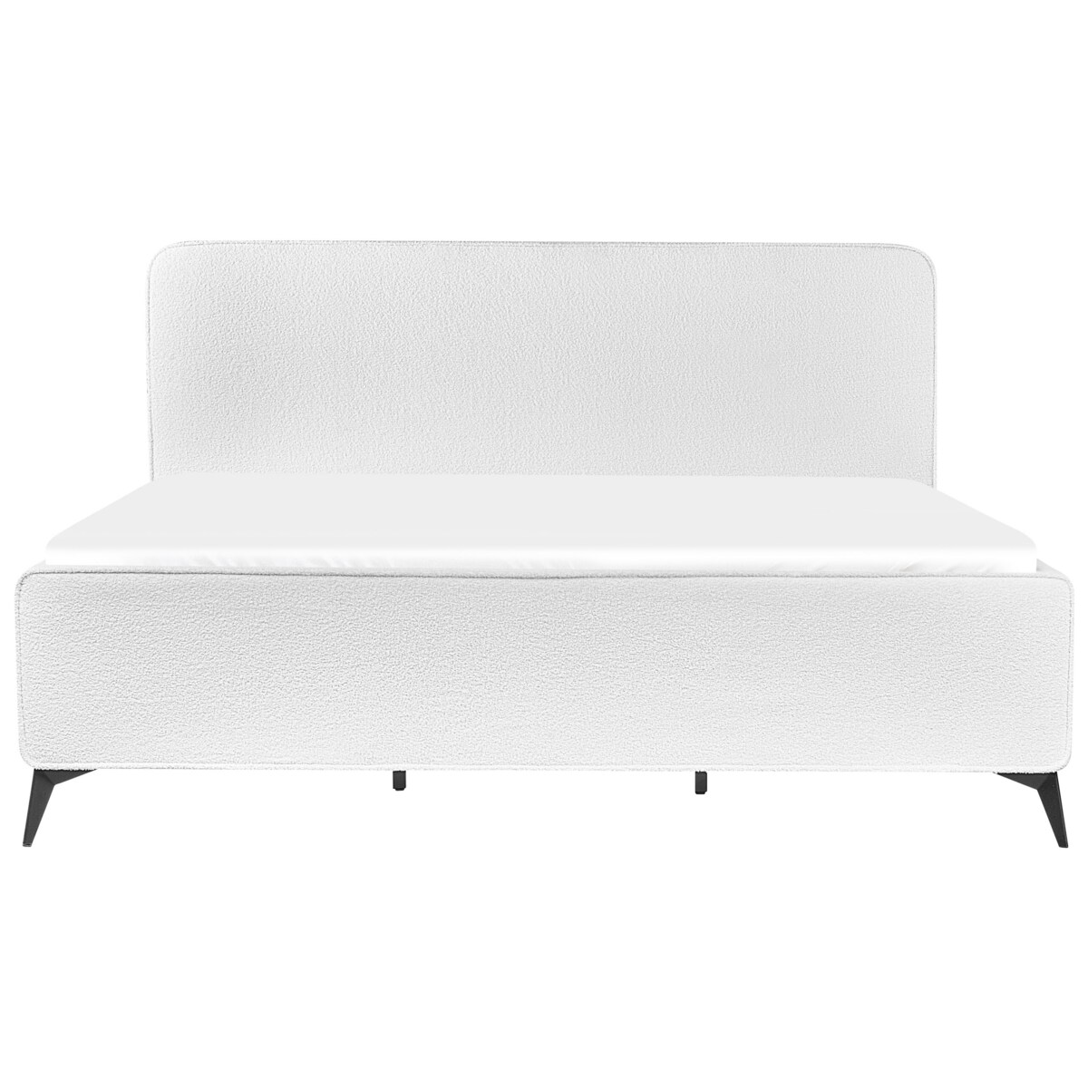 Łóżko boucle 180 x 200 cm złamana biel VALOGNES