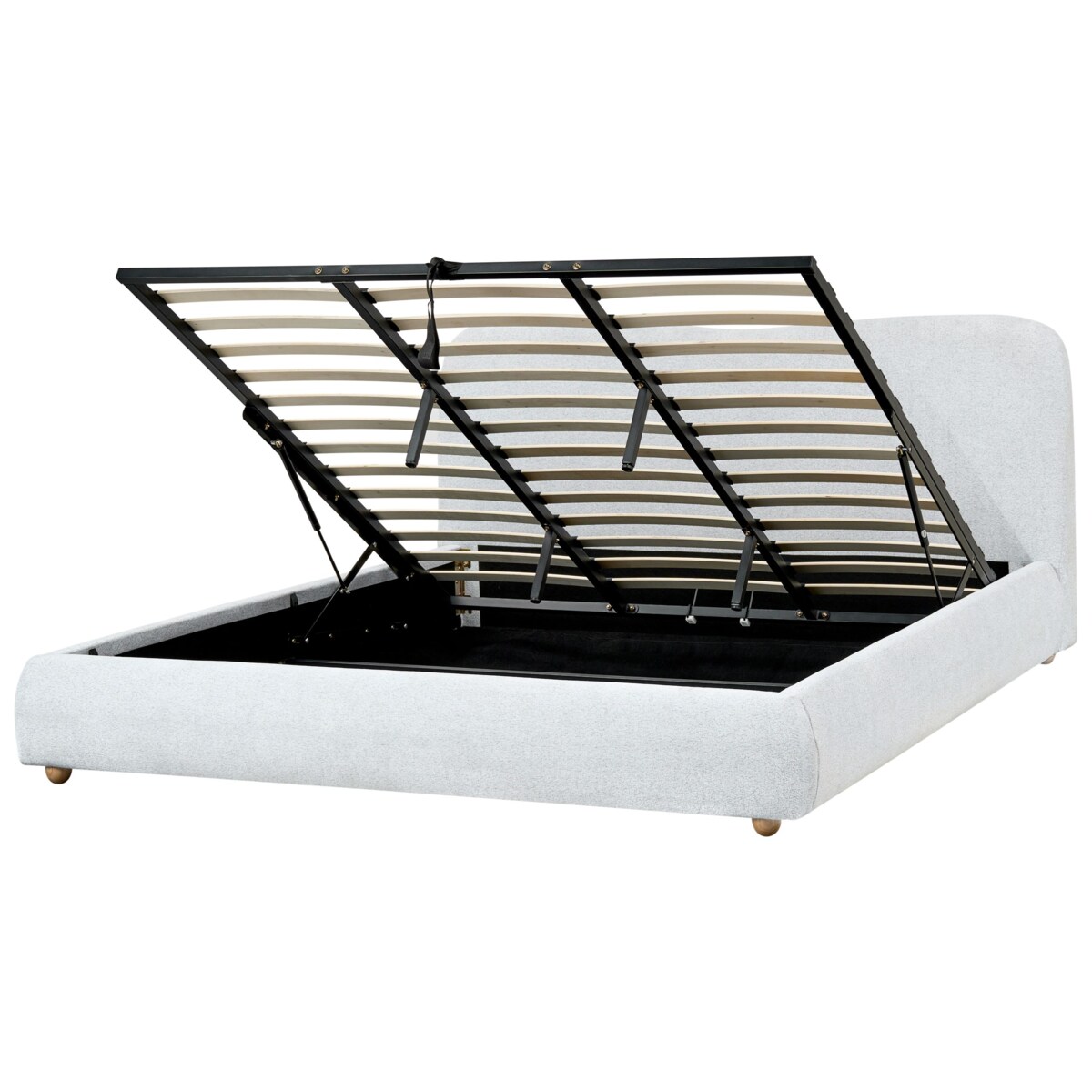 Łóżko z pojemnikiem BLAGNAC 180 x 200 cm Jasnoszary