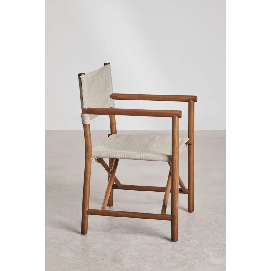 Składany fotel reżyserski do ogrodu z drewna akacjowego