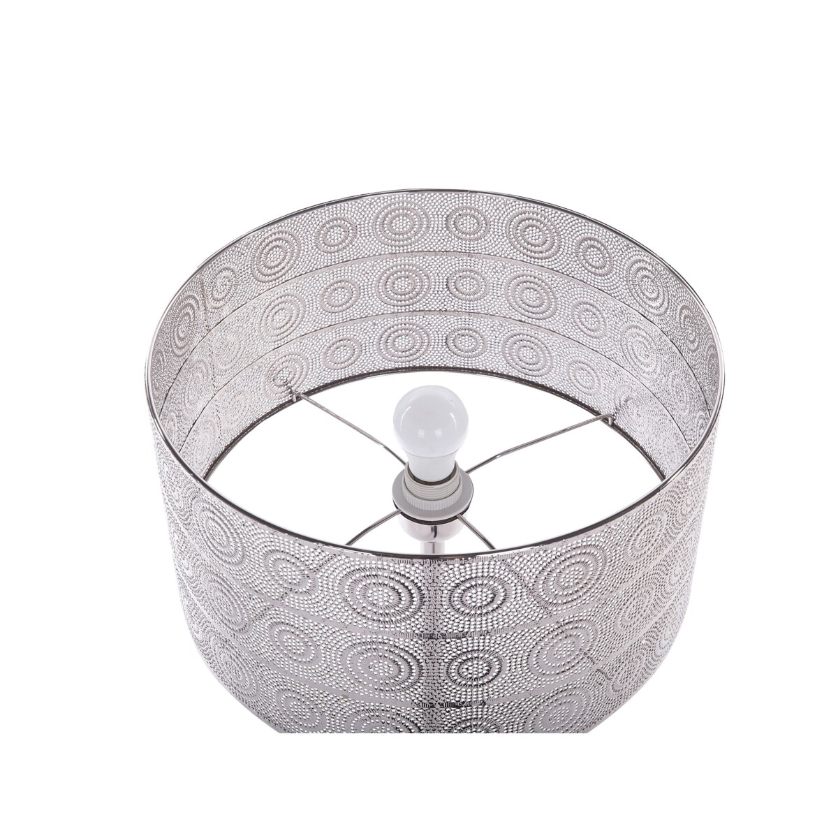 Lampa podłogowa metalowa srebrna NUON