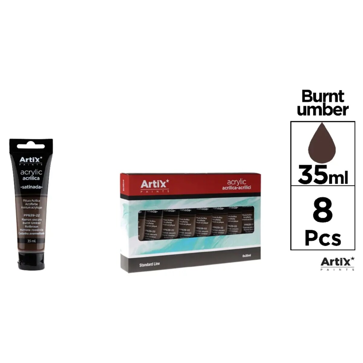 farba akrylowa burnt umber artix pp639-22 35ml