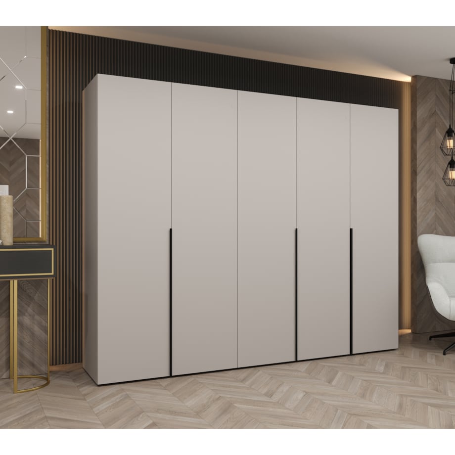 Szafa uchylna otwierana ALICANTE 1 250 wys. 202 cm Kaszmir + u. Czarny