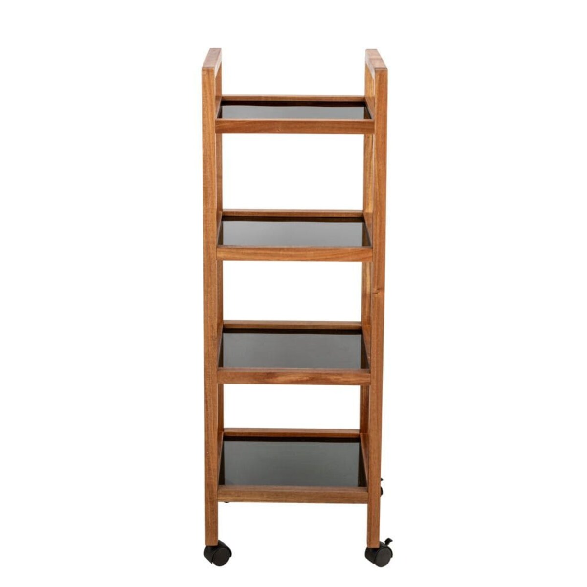 Mobilny regał z drewna akacji FONDI, 4 poziomy, wys. 101,5 cm
