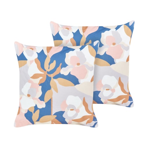 2 poduszki ogrodowe w kwiaty 45 x 45 cm wielokolorowe VEREZZI