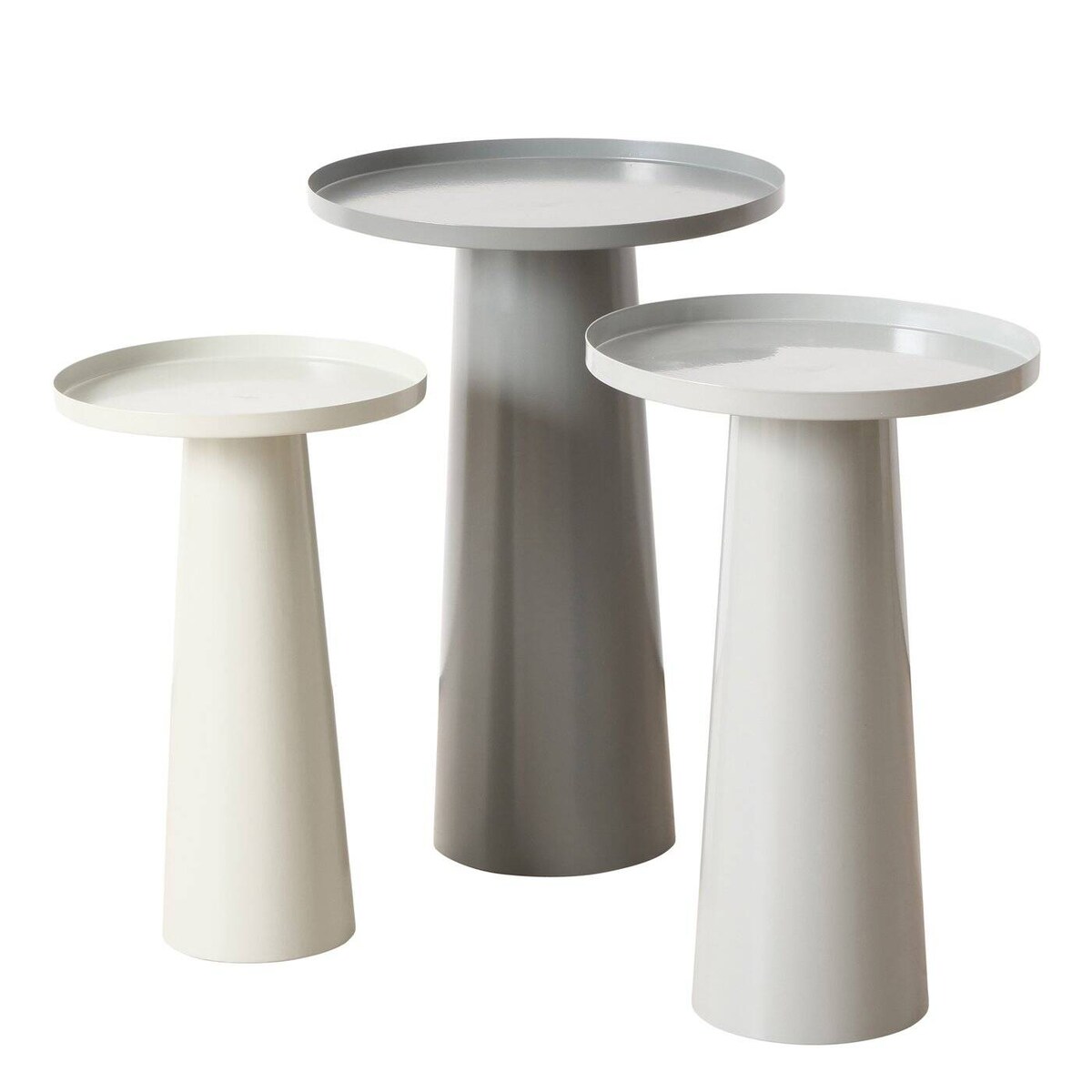 Zestaw stolików kawowych szarych JACKY, 3 stoliki pomocnicze