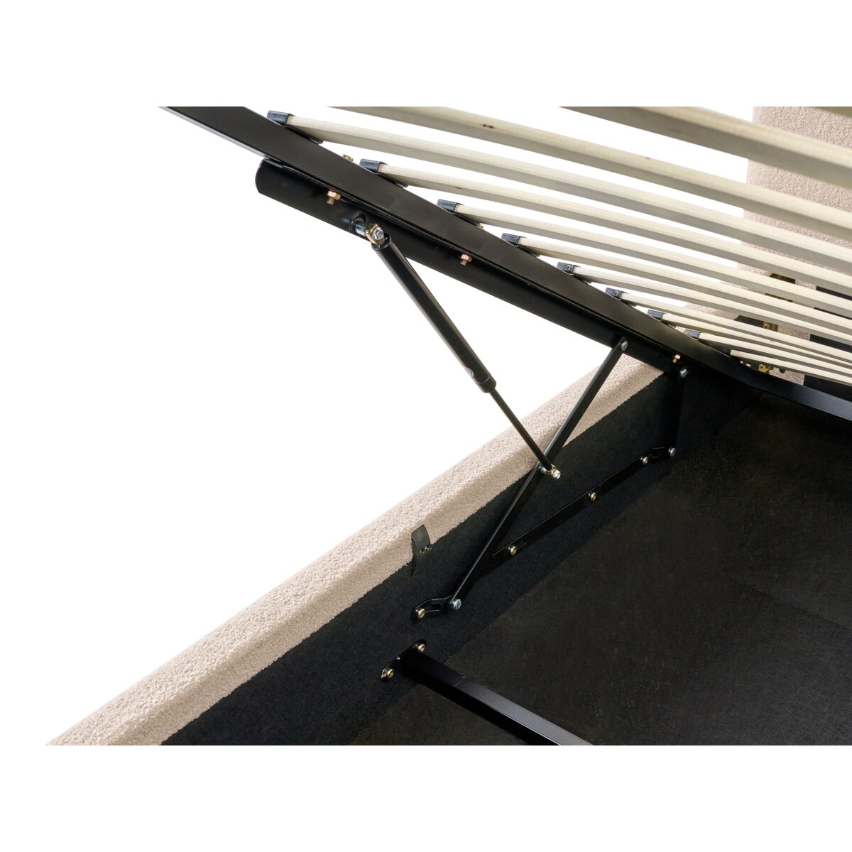 Łóżko z pojemnikiem Boucle BLAGNAC 90 x 200 cm Jasnobeżowy