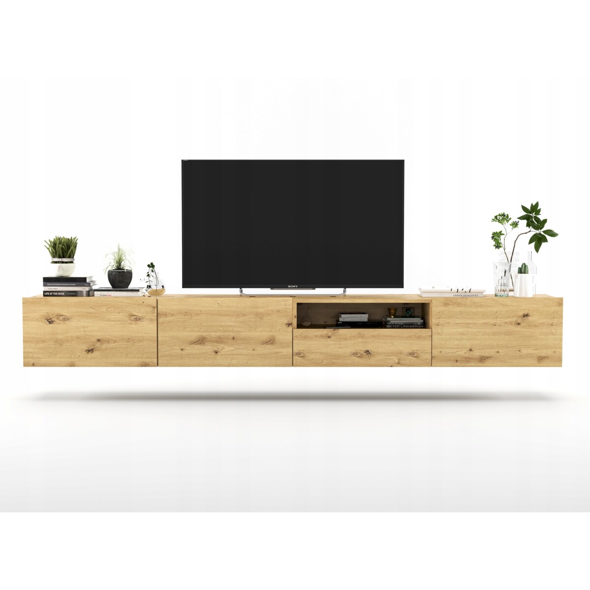 Szafka RTV Loft Wisząca Dąb Artisan MAT Komoda RTV Szuflada 240 cm