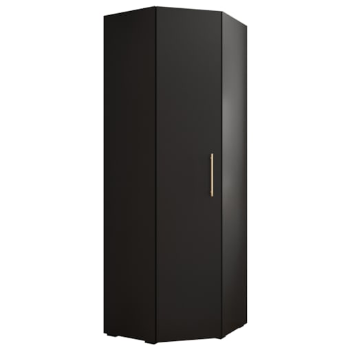 Szafa narożna rogowa wysoka INOVA 3 czarny+złoty