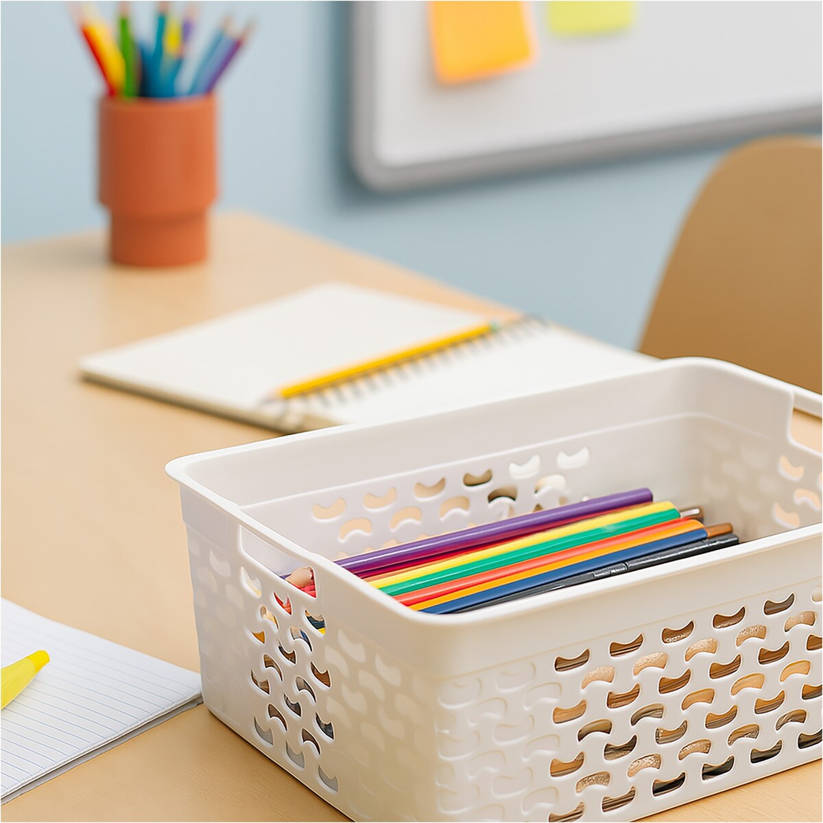 Koszyk Ażurowy Koszyczek Pudełko Organizer Biały