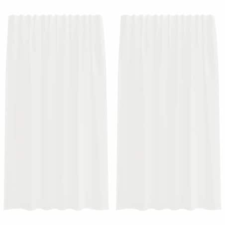 vidaXL Zasłony woalowe z kieszeniami na drążek 2 szt. białe