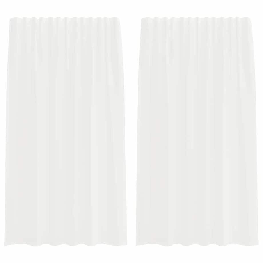 vidaXL Zasłony woalowe z kieszeniami na drążek 2 szt. białe