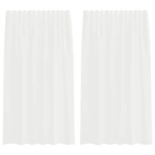 vidaXL Zasłony woalowe z kieszeniami na drążek 2 szt. białe