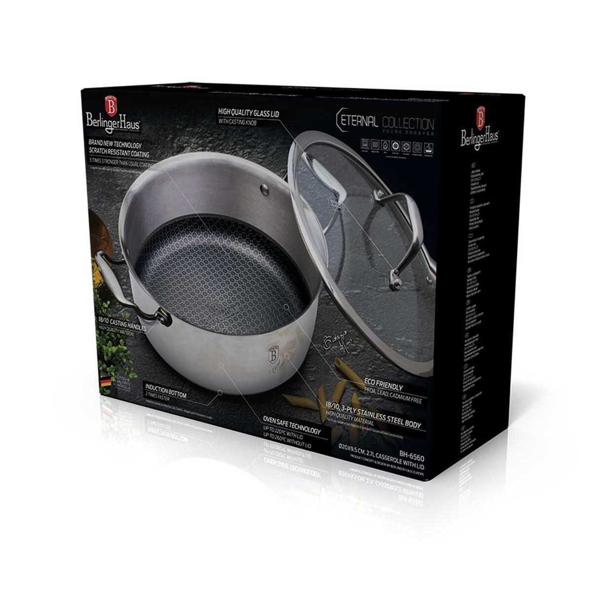 Garnek stalowy 18/10 2.7L 20cm BERLINGER HAUS Eternal Collection