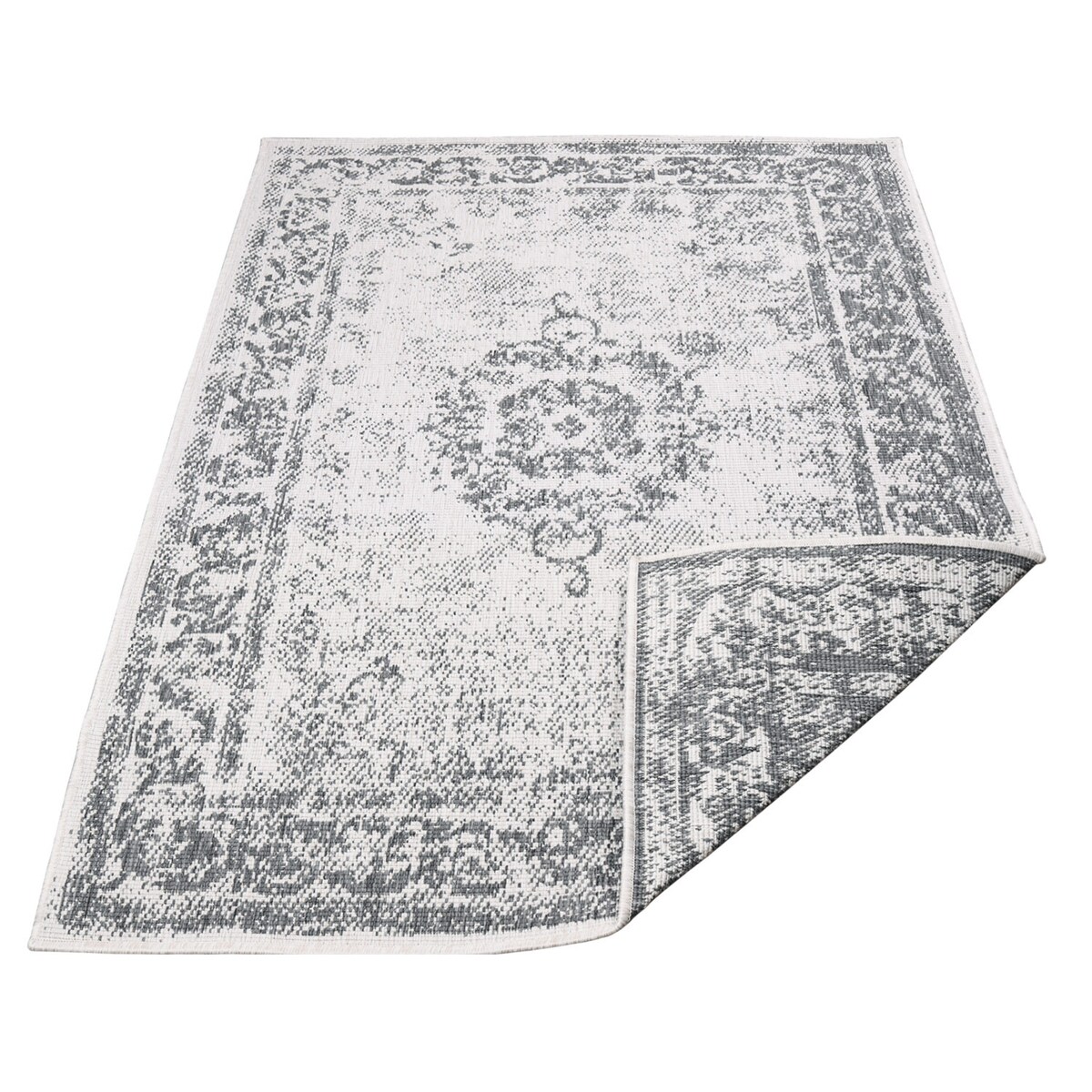 Funkcjonalny dywan na zewnątrz i do wnętrz, dwustronny DUO 55770 Szary 80x150