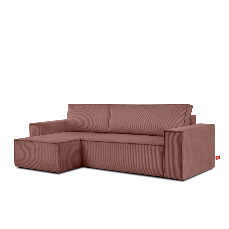 KONSIMO NAPI Uniwersalny narożnik z funkcją spania, różowy, prawy/lewy