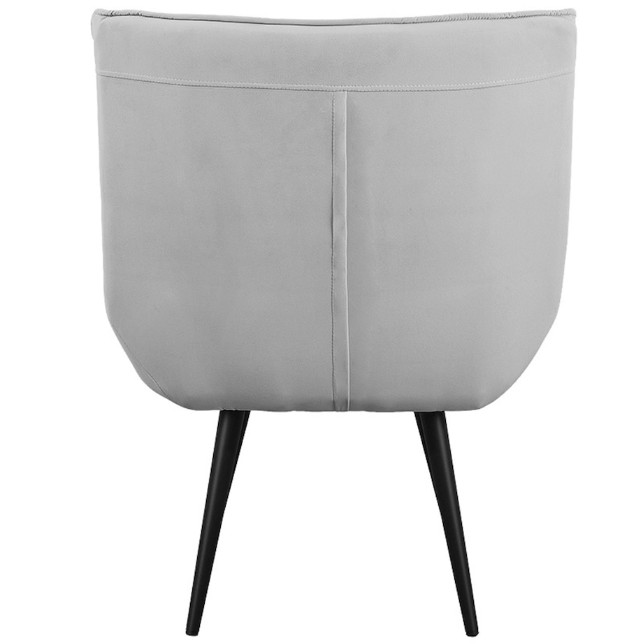 Fotel uszak tapicerowany welurowy wygodny z czarnymi nogami do salonu szary