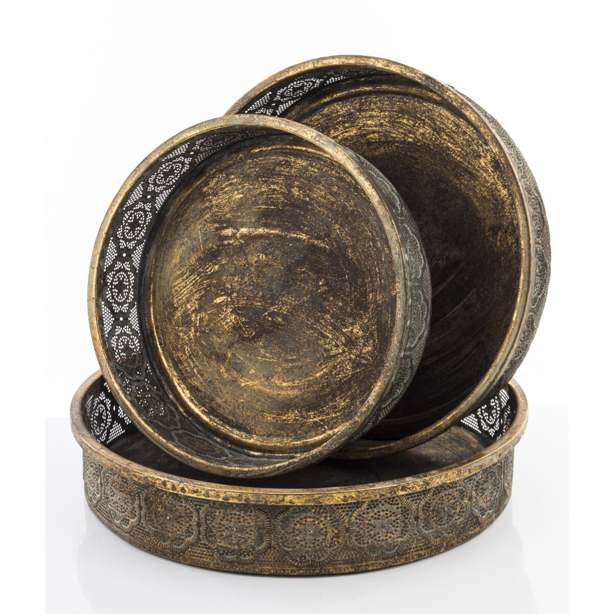 Osłonka metalowa 2 szt. 18x35 i 14x31 cm MERIDA-2 złota
