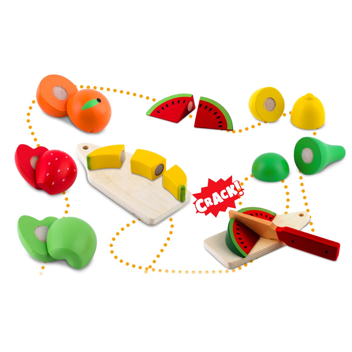 Zabawka drewniana kosz owoce do krojenia na rzep Ricokids