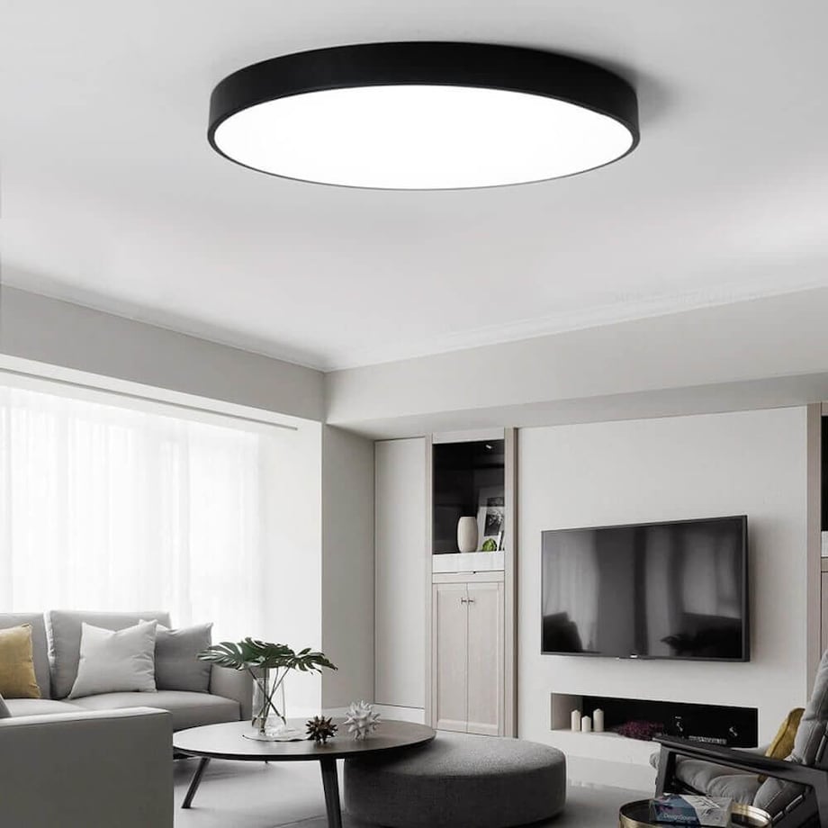 Plafoniera LAMPA sufitowa MODERN MD1001-30-HW Abigali metalowa OPRAWA plafon LED 20W 3000K okrągły czarny