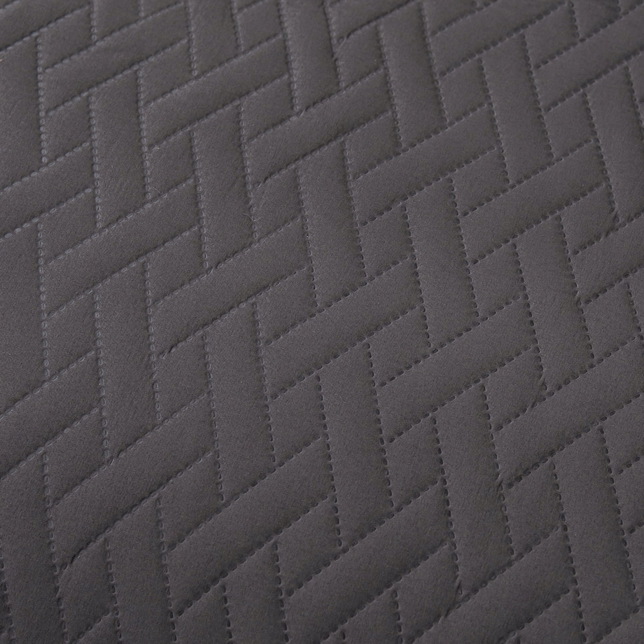 Narzuta na Łóżko 200 x 220 Pikowana Dash Grafit Dwustronna Jednokolorowa