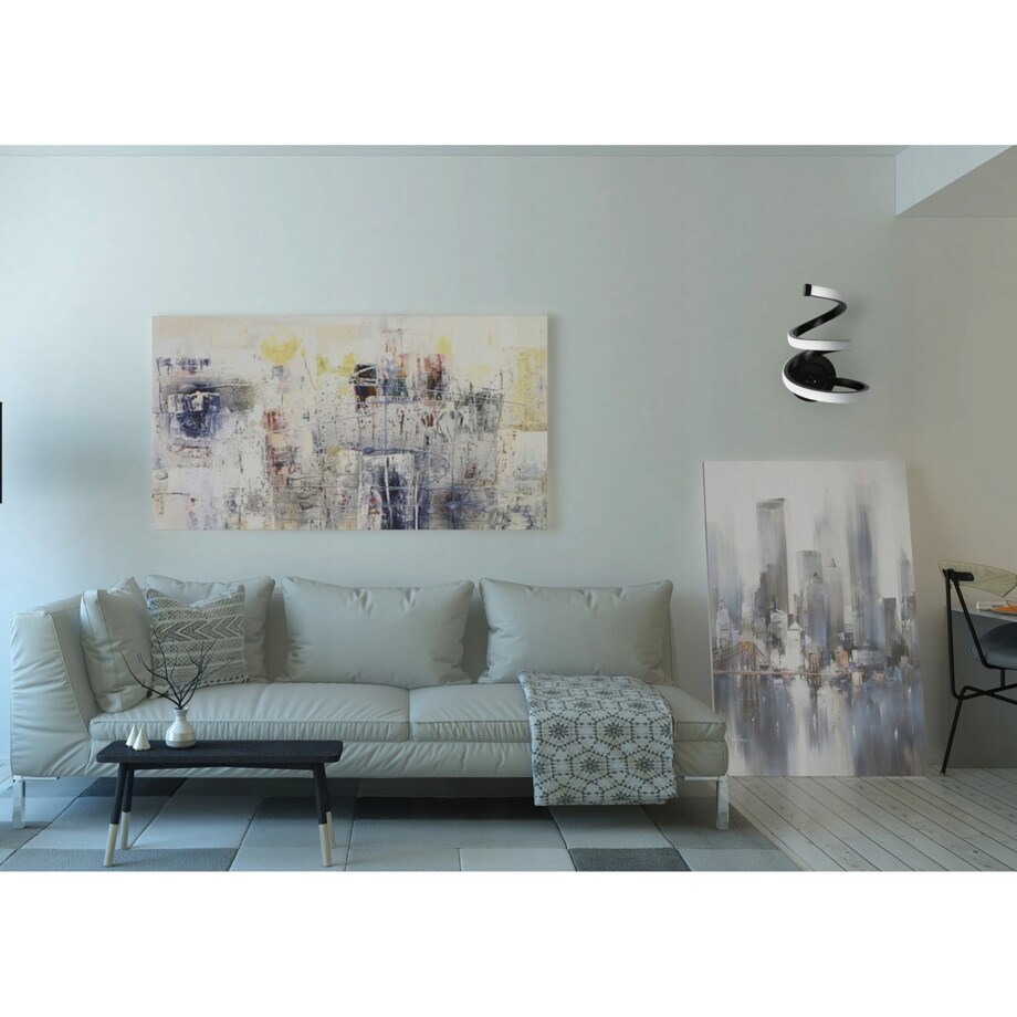 Lampa Ścienna Kinkiet Sprężynka Black Led Czarny