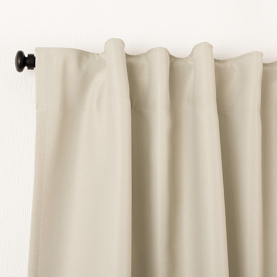 Zasłona BASIC na taśmie marszczącej 140x280cm szarobeżowy blackout 1 szt. 140x280 beżowy