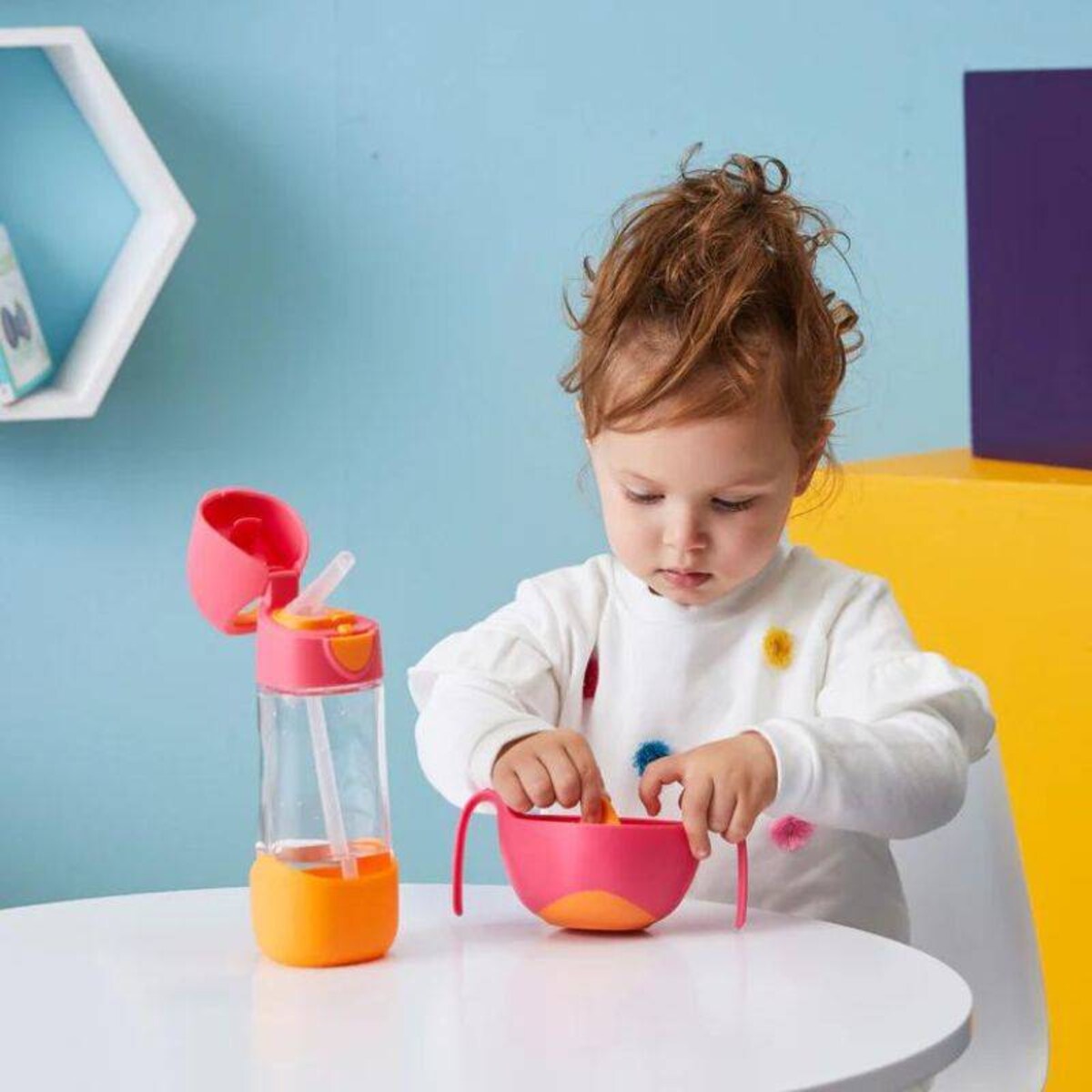 Bidon tritanowy dla dziecka - butelka na wodę ze słomką 450 ml Emerald Forest, b.box