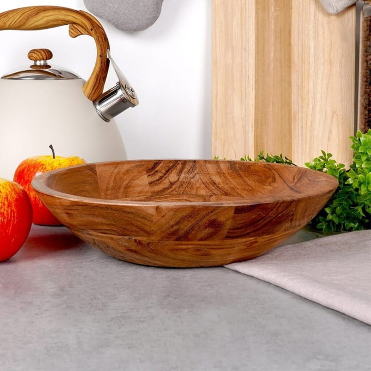 Miska z drewna akacji, 25 x 6 cm