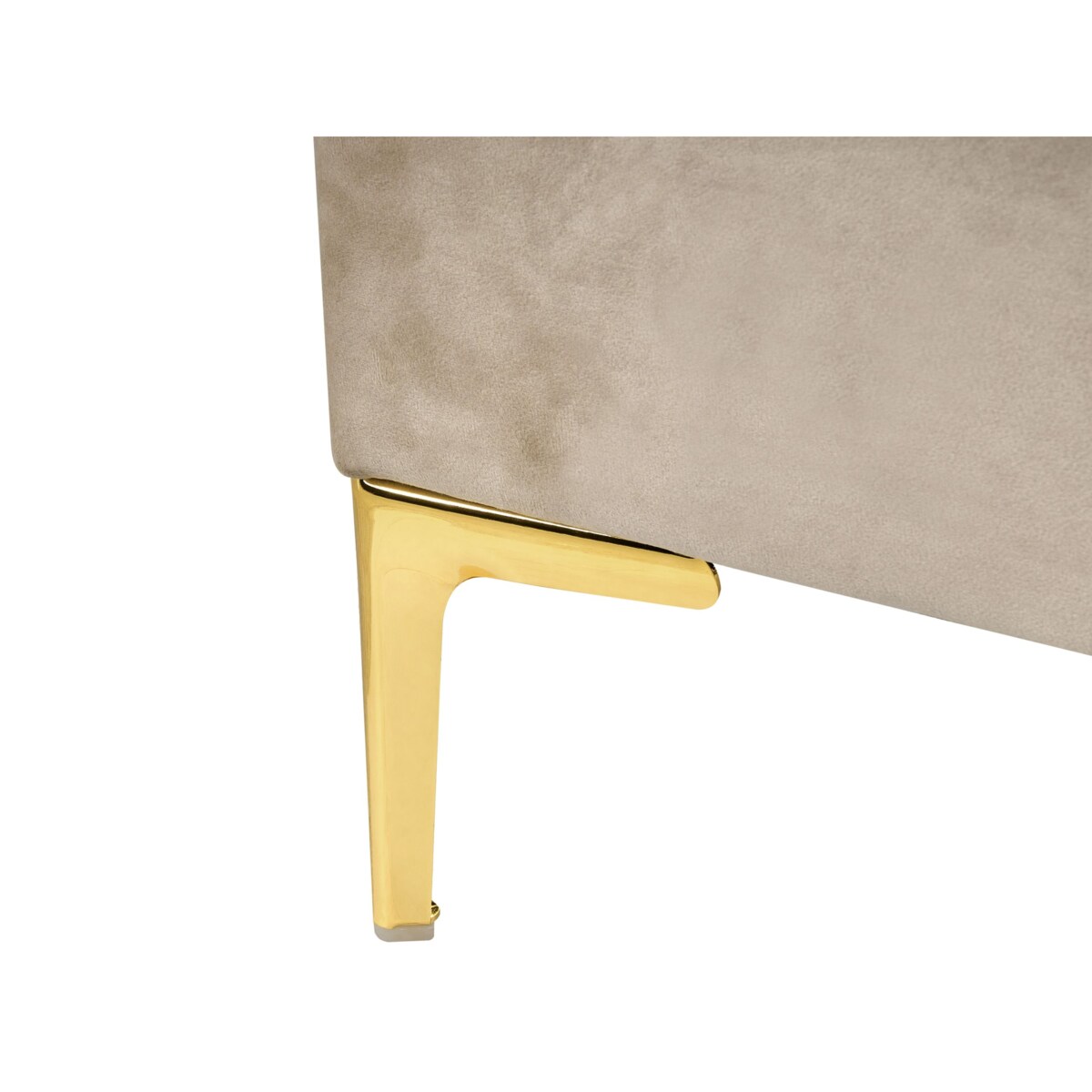 Łóżko Welur SAUVIAN 180 x 200 cm Beżowoszary