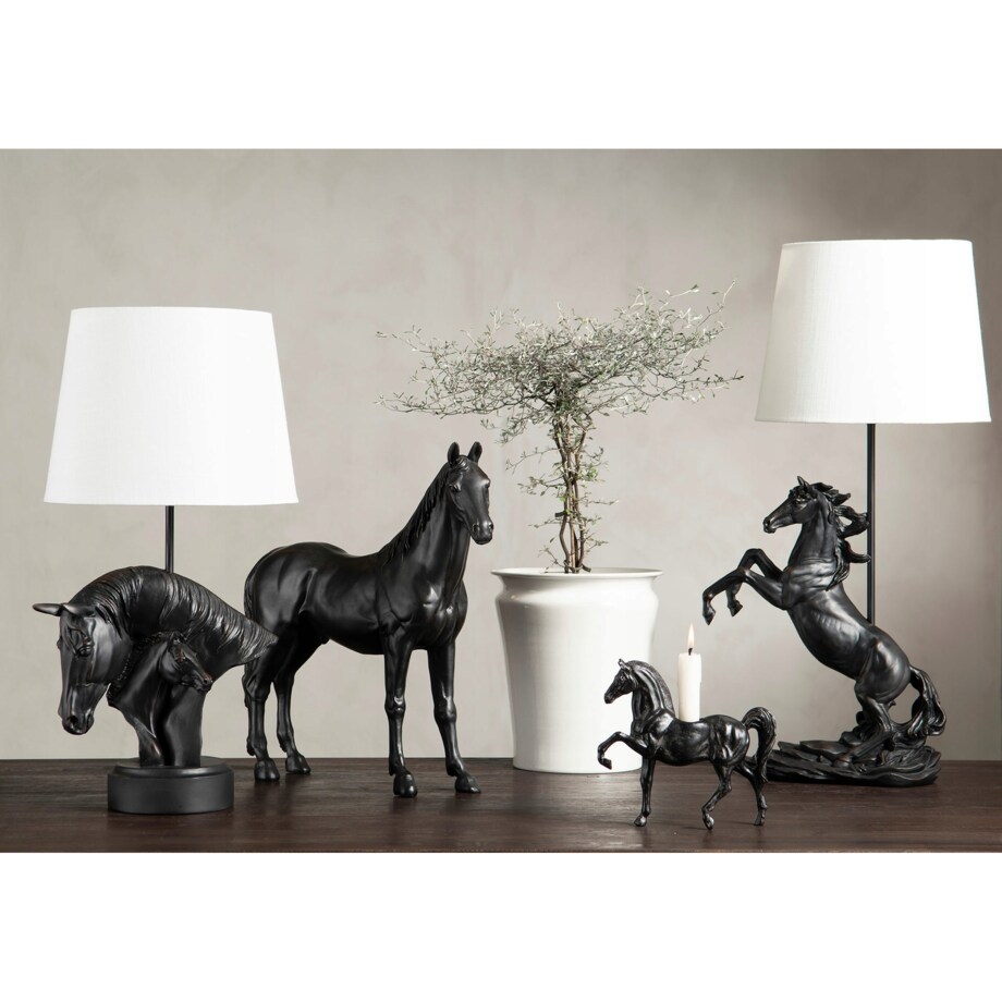 LAMPA W KSZTAŁCIE KONIA stołowa czarny mat
