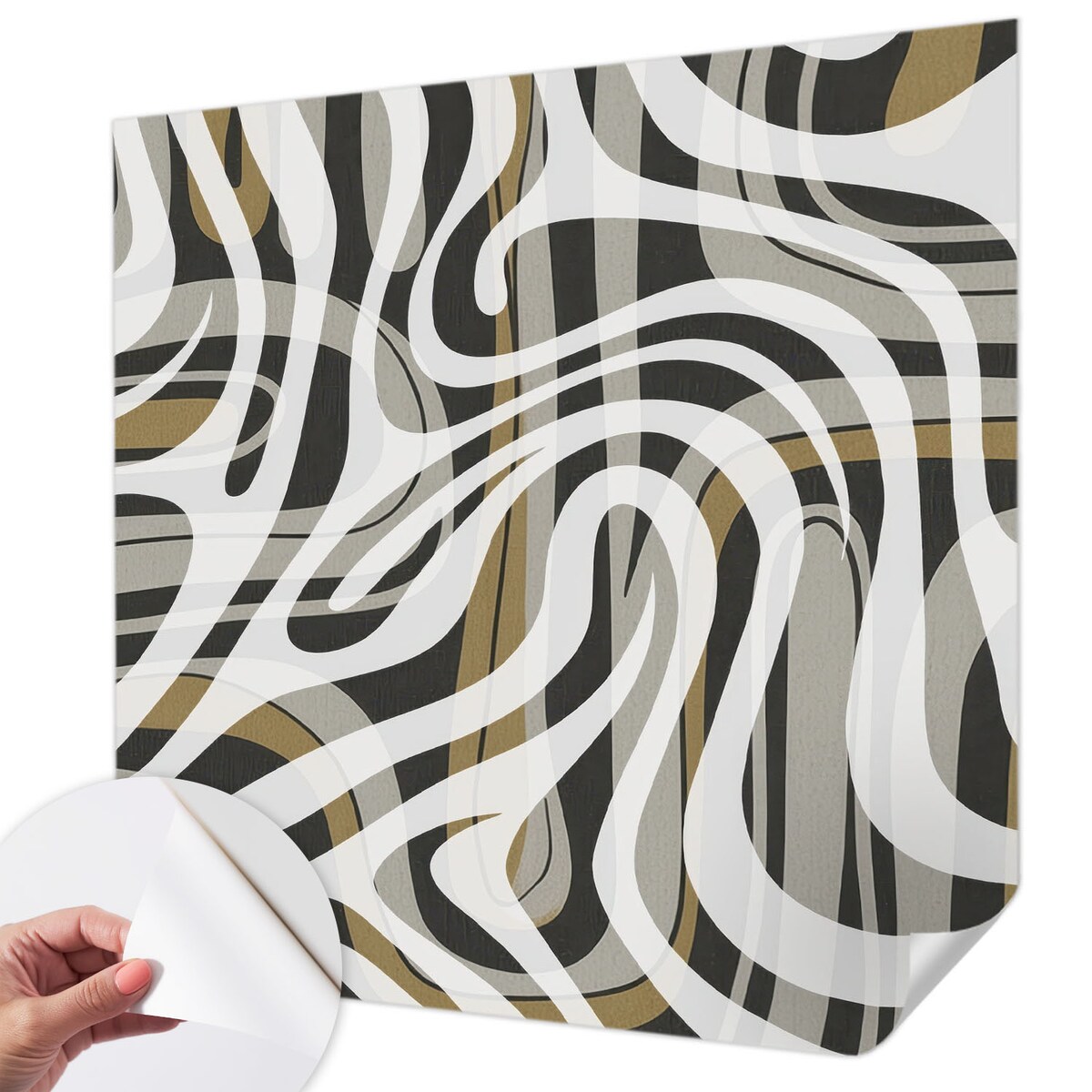 Fototapeta samoprzylepna 250x250 cm - Abstrakcyjne linie, tapeta ścienna biała