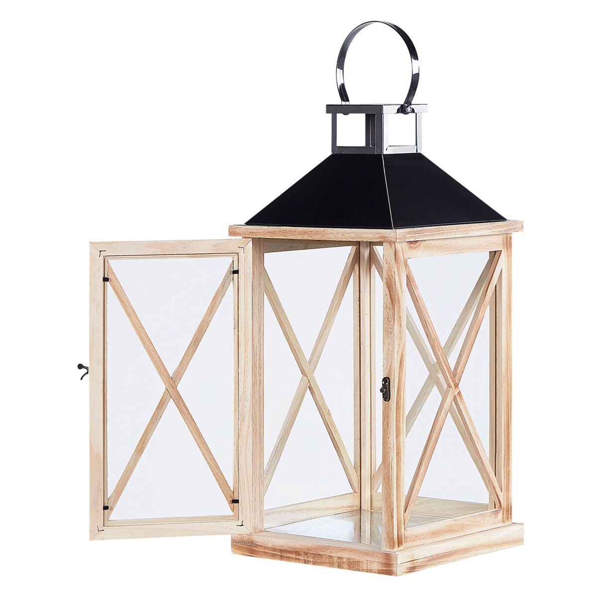 Lampion drewniany 52 cm brązowy TELAGA