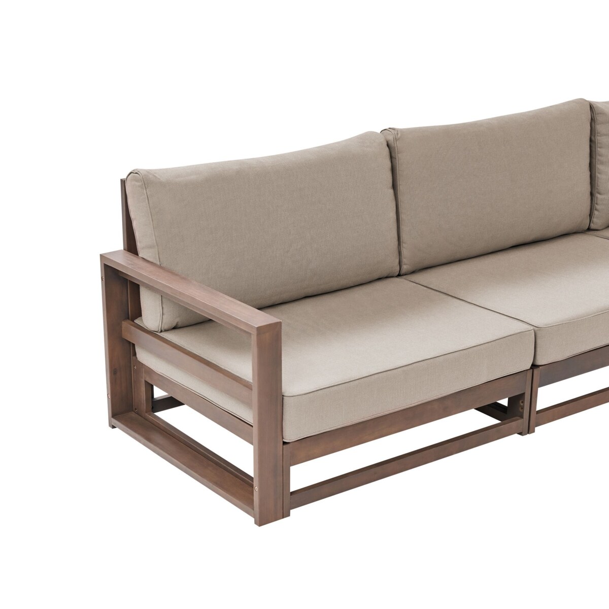 Zestaw ogrodowy ze stolikiem dla 4 osób TIMOR Modułowy Certyfikowane drewno akacjowe Ciemnobrązowy