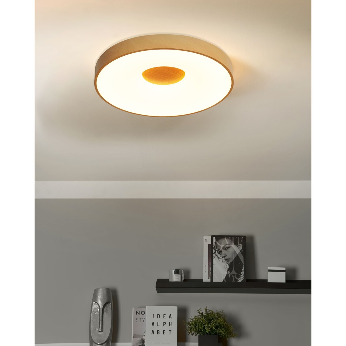 Lampa sufitowa LED BRAGOTO Z pilotem Ze ściemniaczem Metal Jasnobrązowy