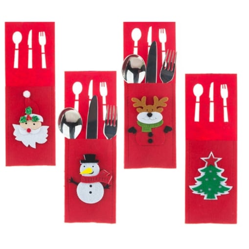 Etui Pokrowiec Na Sztućce Ozdoba Na Stół 4Szt