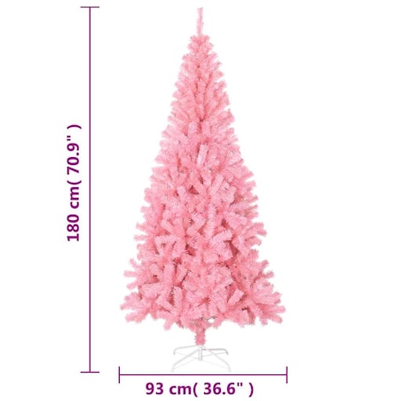 vidaXL Sztuczna choinka ze stojakiem, różowa, 180 cm, PVC