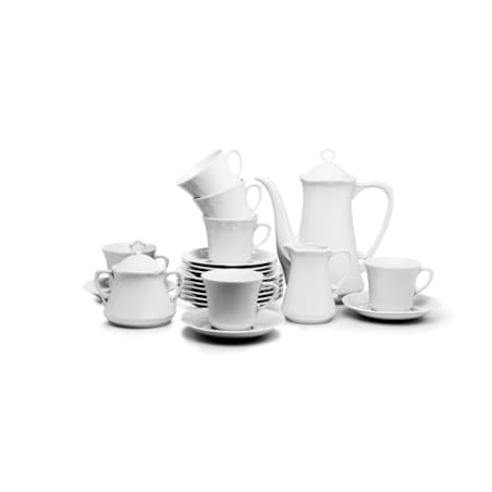 Zestaw obiadowo-kawowy dla 6 osób 30 el. Kamelia Biała C000