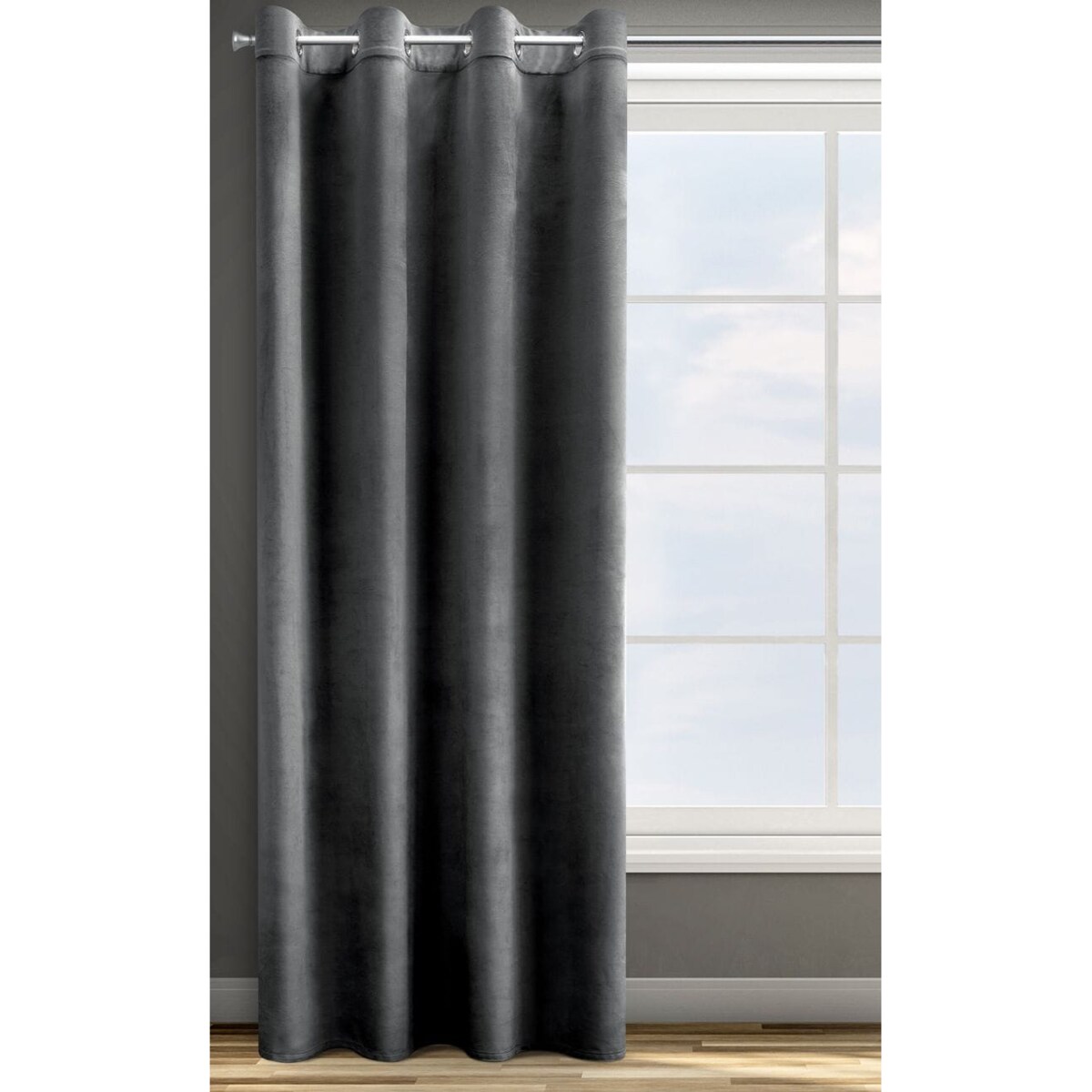 Zasłona Przelotki Welwet Welurowa 140 x 250 cm Czarna Gotowa Eurofirany