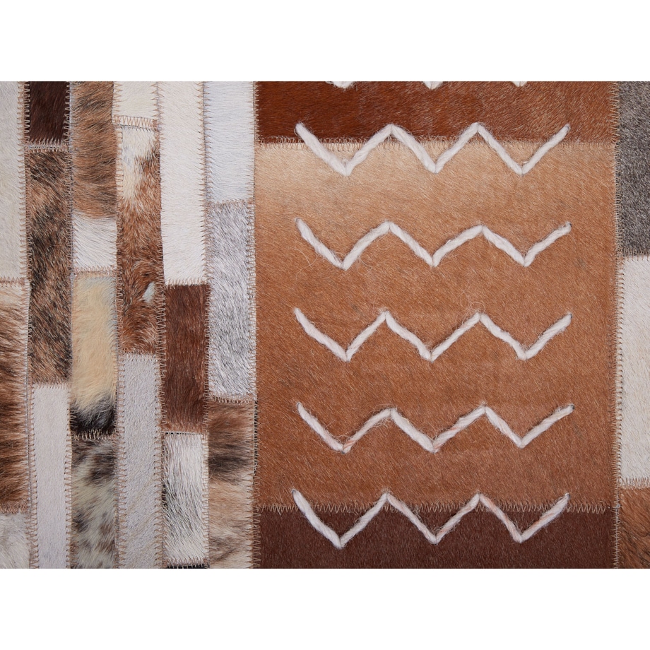 Dywan patchwork skórzany 160 x 230 cm brązowy HEREKLI