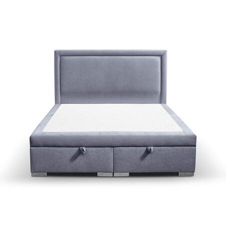 Łóżko tapicerowane SALMA 200x200 z pojemnikiem, Niebieskoszary, tkanina Megan 360